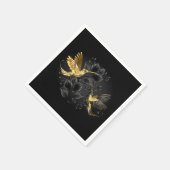 Black and Gold Hummingbird Serviette (Ecke)