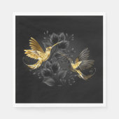 Black and Gold Hummingbird Serviette (Vorderseite)