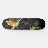 Black and Gold Hummingbird Skateboard (Horizontal)