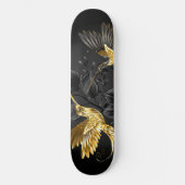 Black and Gold Hummingbird Skateboard (Vorderseite)