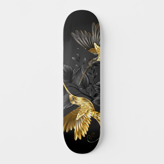 Black and Gold Hummingbird Skateboard (Vorderseite)