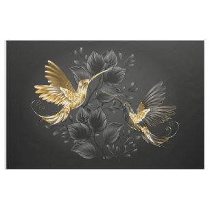 Black and Gold Hummingbird Stoff