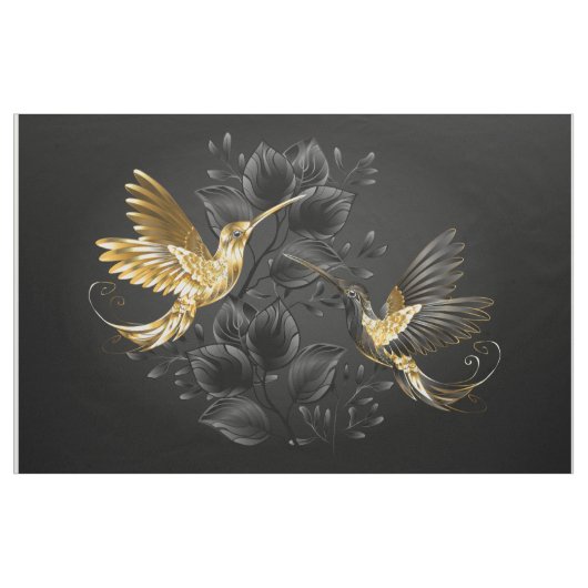 Black and Gold Hummingbird Stoff (Yard (91,4 cm))