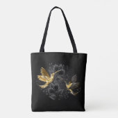 Black and Gold Hummingbird Tasche (Rückseite)