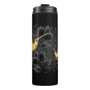 Black and Gold Hummingbird Thermosbecher