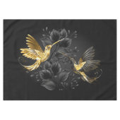 Black and Gold Hummingbird Tischdecke (Vorderseite (Horizontal))