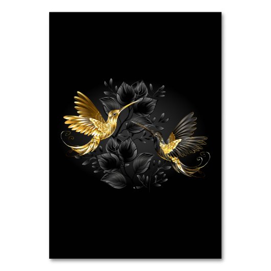 Black and Gold Hummingbird Tischnummer (Vorderseite)