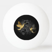 Black and Gold Hummingbird Tischtennisball (Rückseite)
