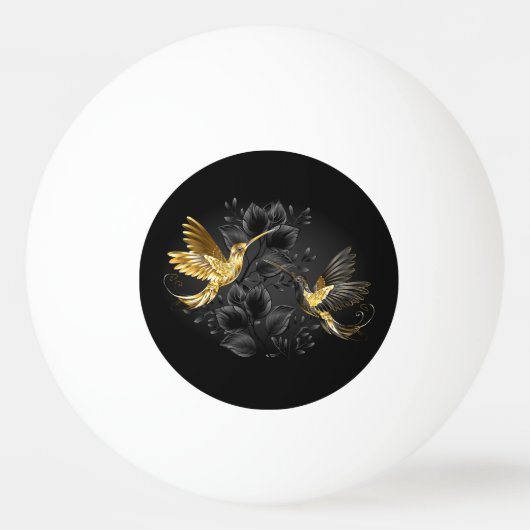 Black and Gold Hummingbird Tischtennisball (Vorderseite)