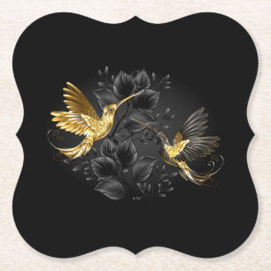 Black and Gold Hummingbird Untersetzer
