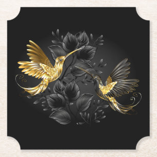 Black and Gold Hummingbird Untersetzer