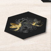 Black and Gold Hummingbird Untersetzer (angewinkelt)