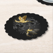 Black and Gold Hummingbird Untersetzer (angewinkelt)