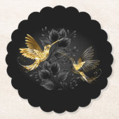 Black and Gold Hummingbird Untersetzer (Vorderseite)