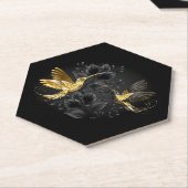 Black and Gold Hummingbird Untersetzer (angewinkelt)