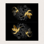 Black and Gold Hummingbird Visitenkarten (Außenseite Aufgefaltet)