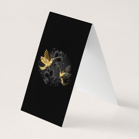 Black and Gold Hummingbird Visitenkarten (Rückseite)