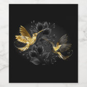 Black and Gold Hummingbird Weinetikett (Einzelnes Label)