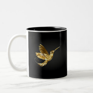 Black and Gold Hummingbird Zweifarbige Tasse