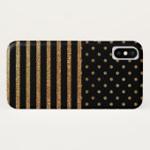 Black and Gold Imitate Glitzer iPhone X Fall Case-Mate iPhone Hülle (Rückseite (Horizontal))