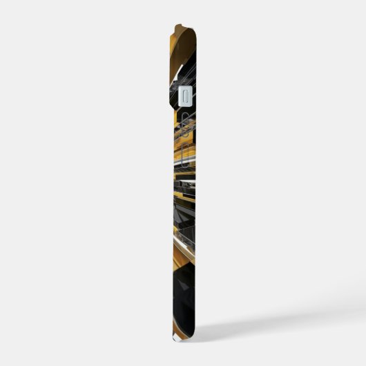 Black and Gold iPhone Protective Case iPhone 15 Hülle (Linke Seite)