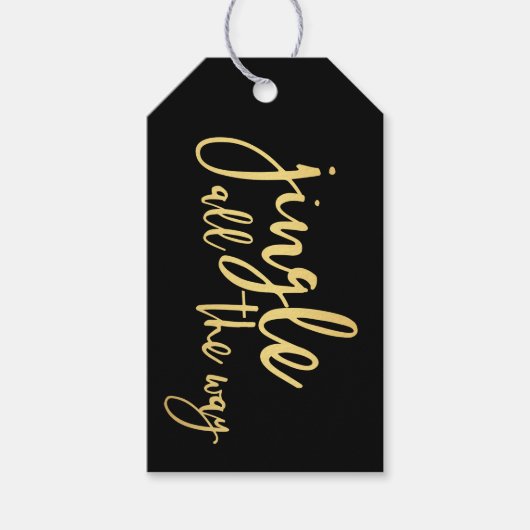 Black and Gold Jingle Geschenkanhänger (Vorderseite)