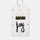 Black and Gold Joy Geschenk Geschenk raffiniert Geschenkanhänger (Rückseite)