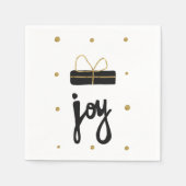 Black and Gold Joy Geschenk Geschenk raffiniert Serviette (Vorderseite)