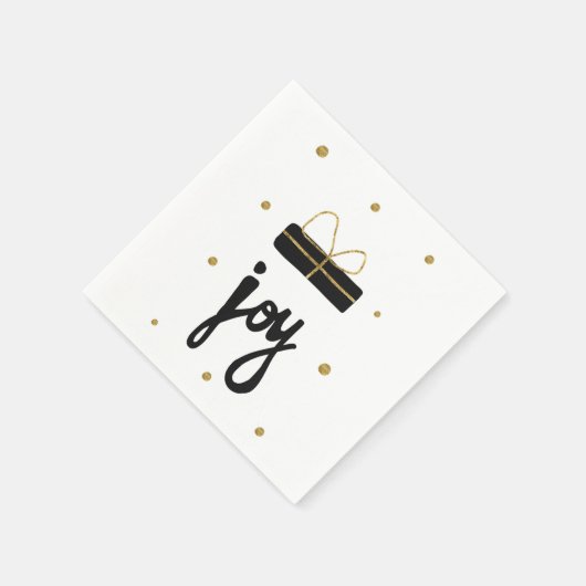 Black and Gold Joy Geschenk Geschenk raffiniert Serviette (Ecke)