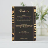 Black and Gold Kente Begleitkarte (Stehend Vorderseite)