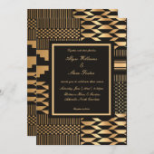 Black and Gold Kente Einladung (Vorne/Hinten)