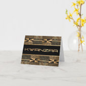 Black and Gold Kente Print "Happy Kwanzaa" Karte (Gelbe Blume)