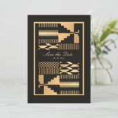 Black and Gold Kente Save The Date (Stehend Vorderseite)
