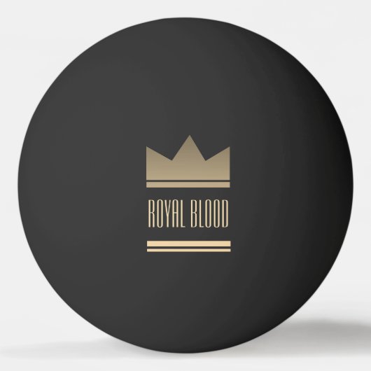 Black and Gold King Crown Tischtennisball (Rückseite)