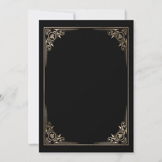 Black and Gold King of Diamonds Game Night Einladung (Rückseite)