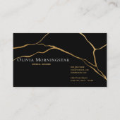 Black and Gold Kintsugi Beruflich Visitenkarte (Rückseite)