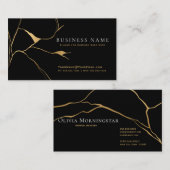 Black and Gold Kintsugi Beruflich Visitenkarte (Vorne/Hinten)