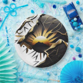 Black and Gold Kintsugi Style Sunrise Pappteller (Party)