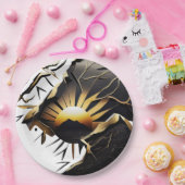 Black and Gold Kintsugi Style Sunrise Pappteller (Party)