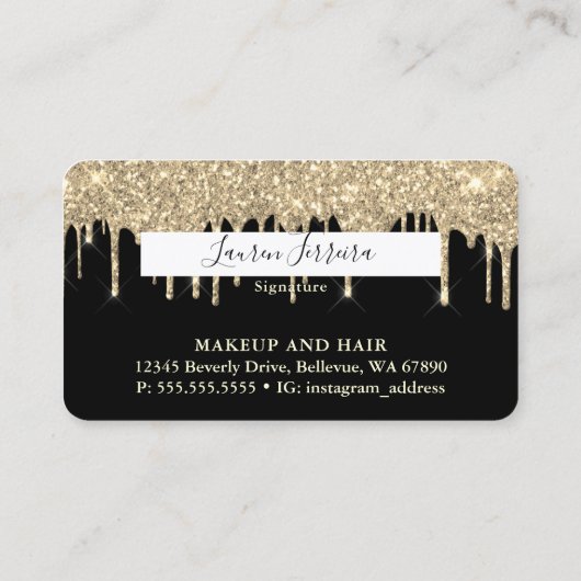 Black and Gold Kreditkarte Business Card Visitenkarte (Rückseite)