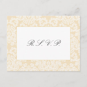 Black and Gold Lace Elegante Script-Hochzeitsantwo Postkarte