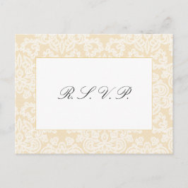 Black and Gold Lace Elegante Script-Hochzeitsantwo Postkarte