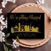 Black and Gold Las Vegas Silhouette Hochzeit Einladung