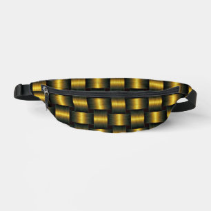 Black and Gold Lattice Design Fanny Bag Bauchtasche