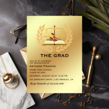 Black and Gold Lawyer Graduation Party