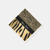 Black and Gold Leopard and Zebra Pattern Serviette (Ecke)