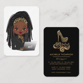 Black and Gold Leopard Boss Lady Business Card Visitenkarte