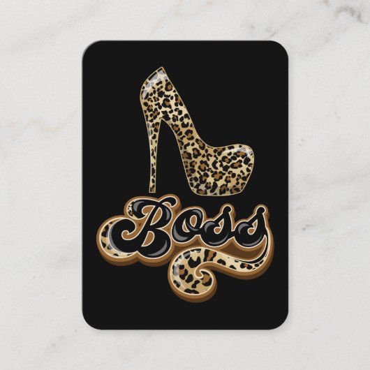 Black and Gold Leopard Boss Lady Visitenkarte (Vorderseite)