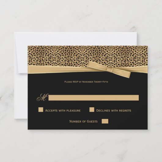 Black and Gold Leopard mit Ribbon UAWG Einladung (Vorderseite)