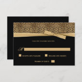 Black and Gold Leopard mit Ribbon UAWG Einladung (Vorne/Hinten)